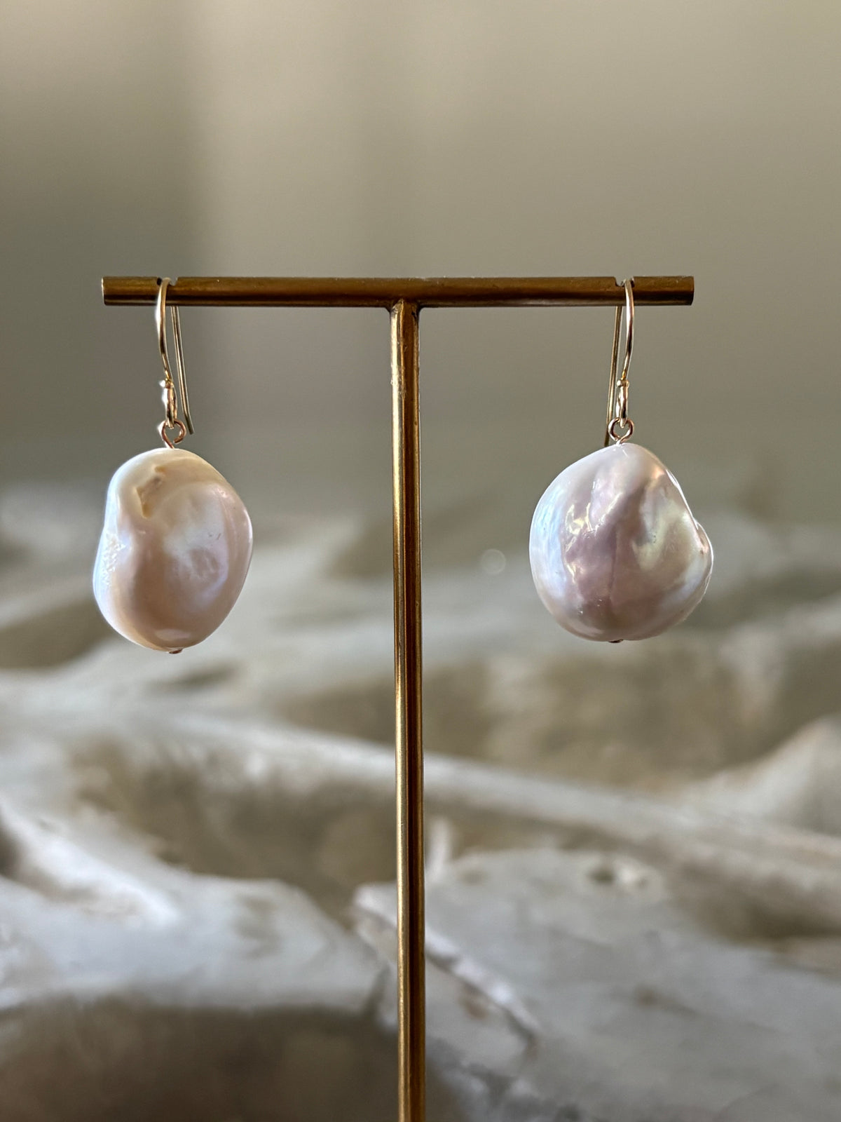 Freshwater Pearl Chunk Earrings