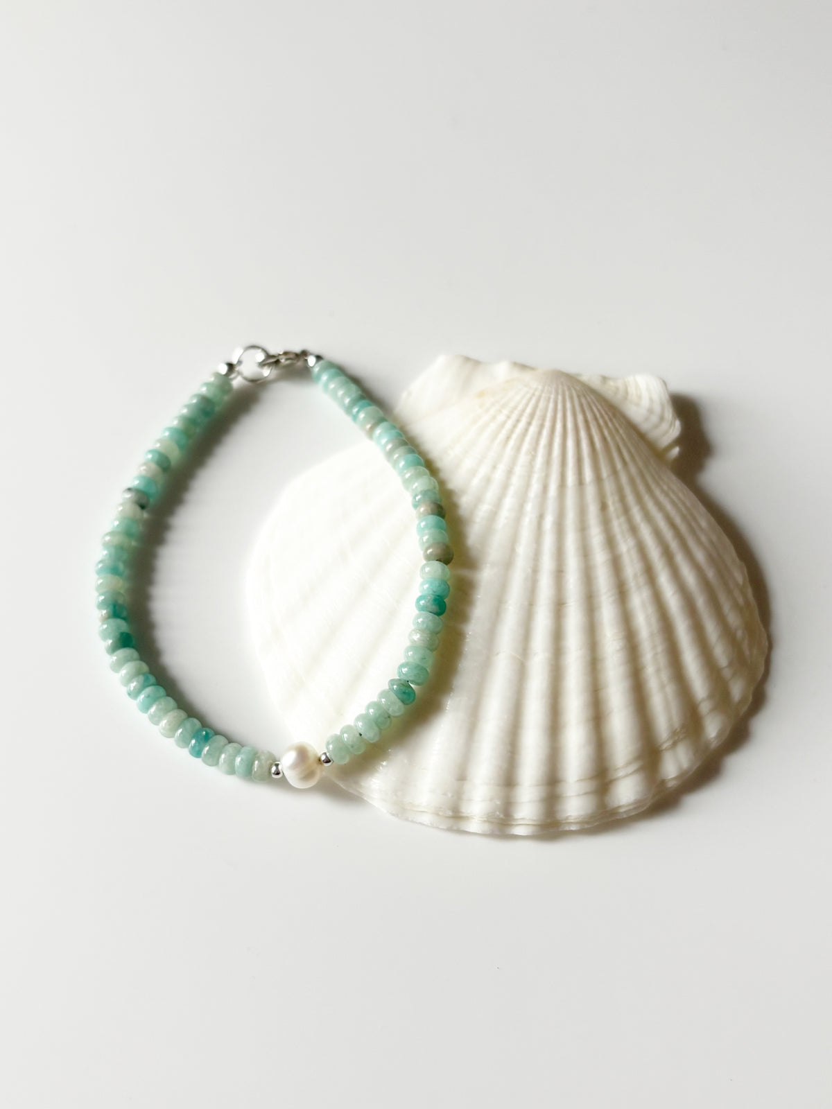 Amazonite and Pearl Bracelet