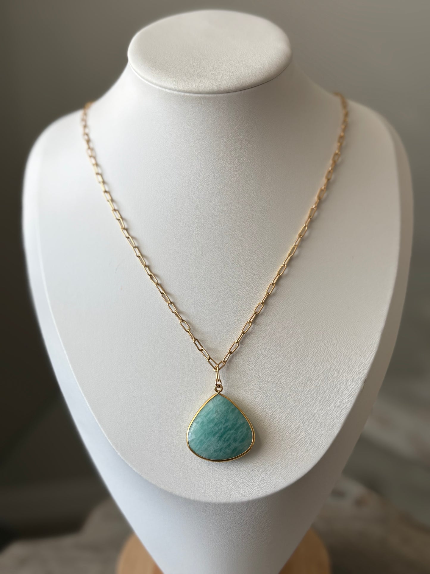 Amazonite Teardrop Necklace