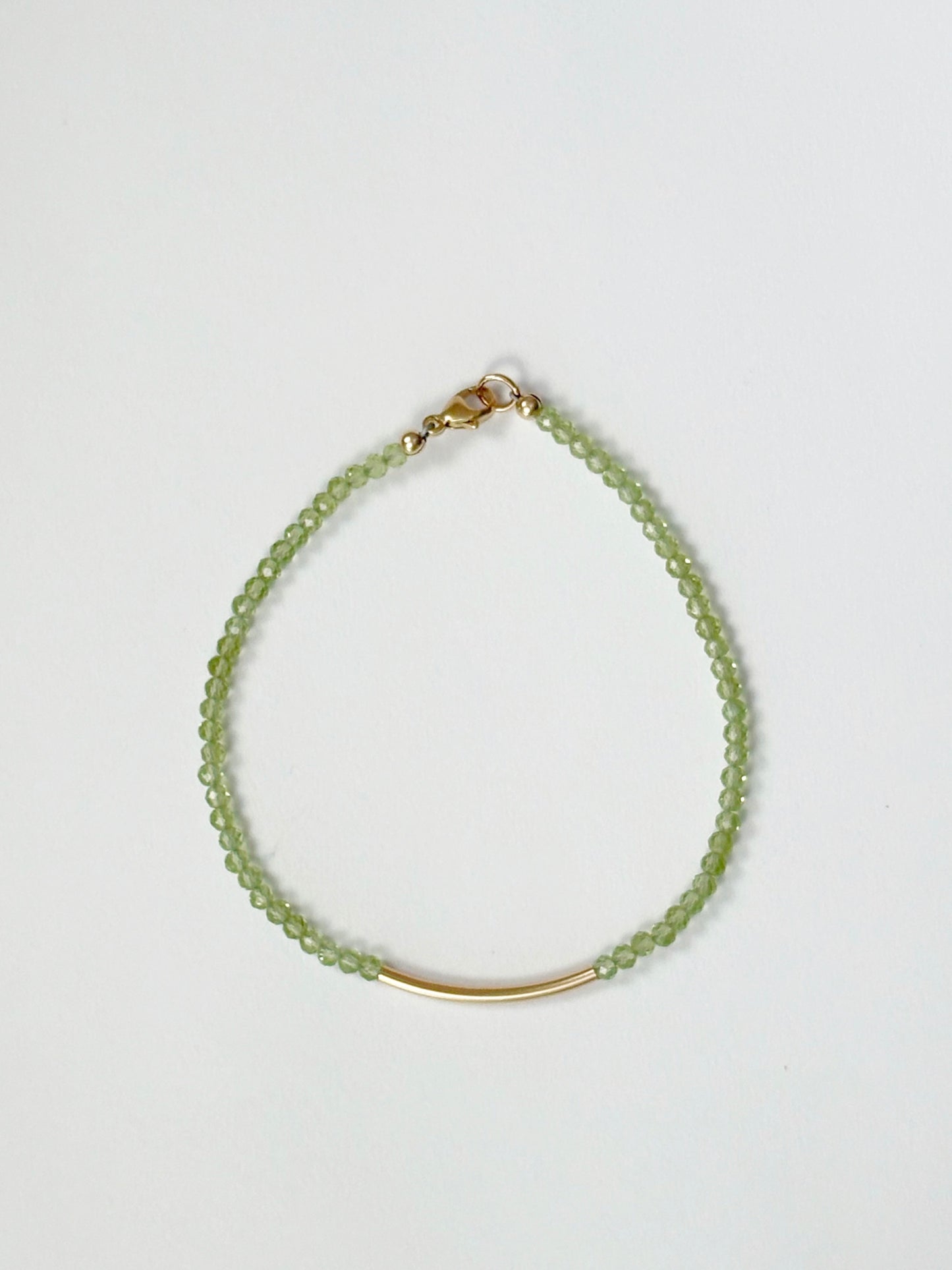 Peridot Gold Bar Bracelet