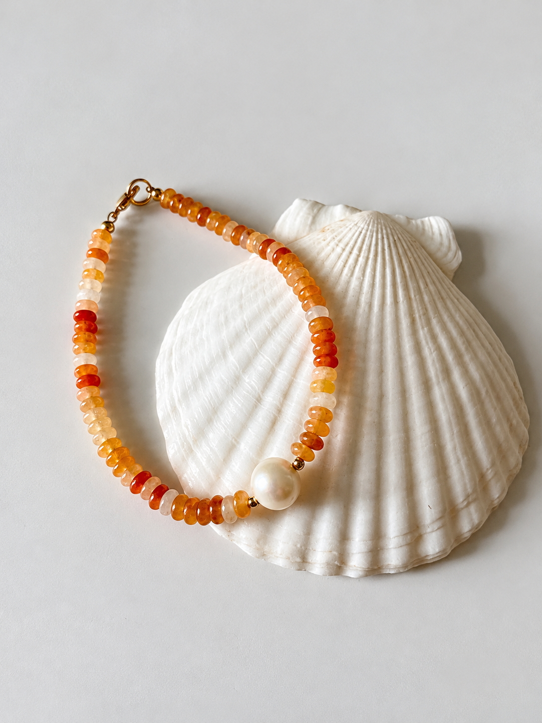 Red Aventurine and Pearl Bracelet