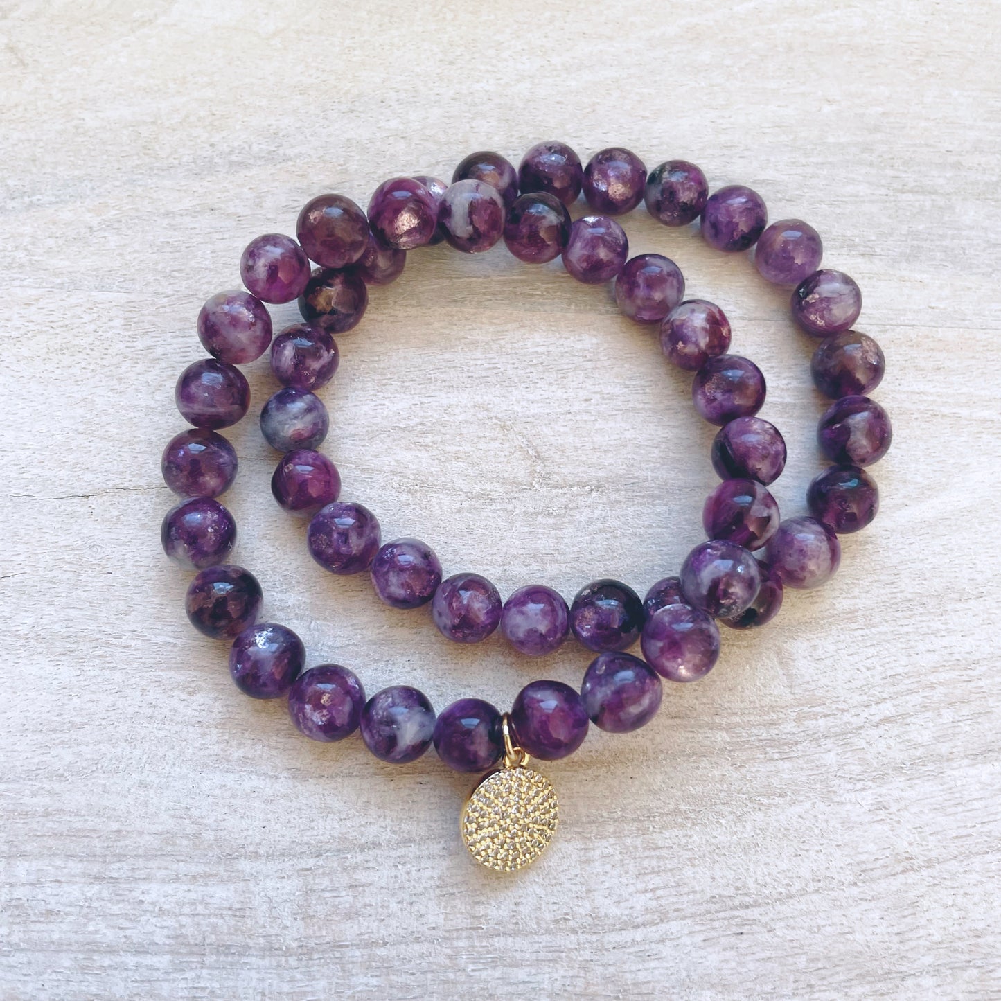 Lepidolite Charm Bracelet