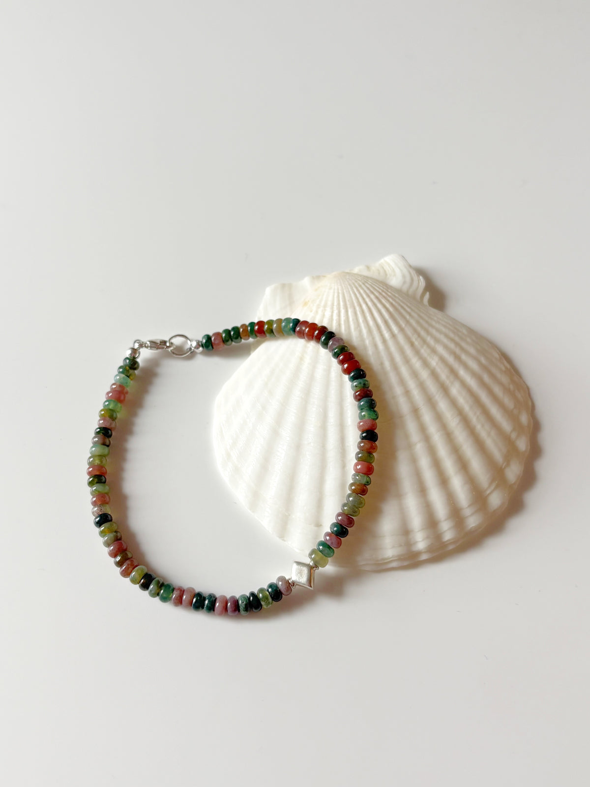 Indian Agate Silver Bracelet