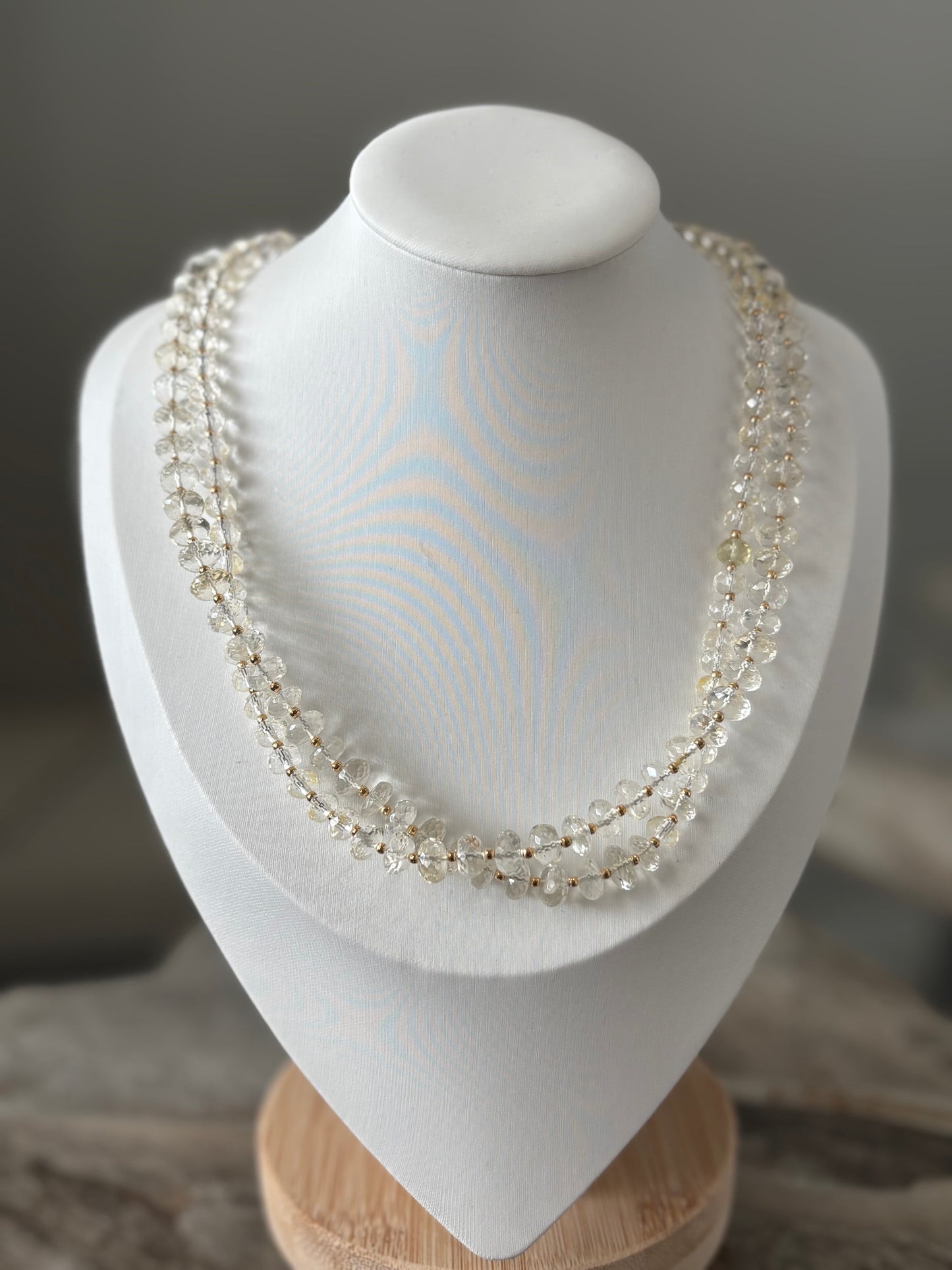Long Faceted Citrine Necklace