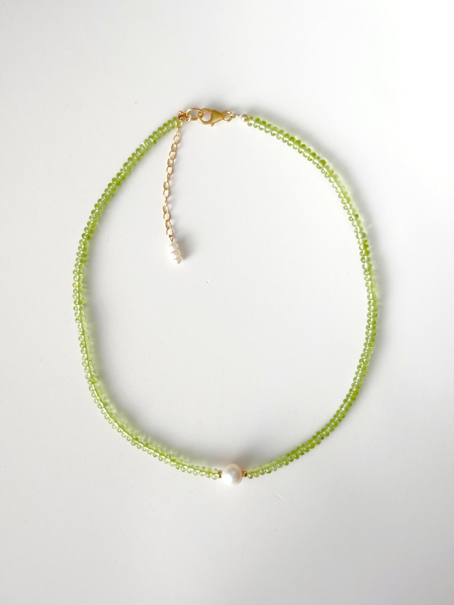Peridot and Pearl Necklace