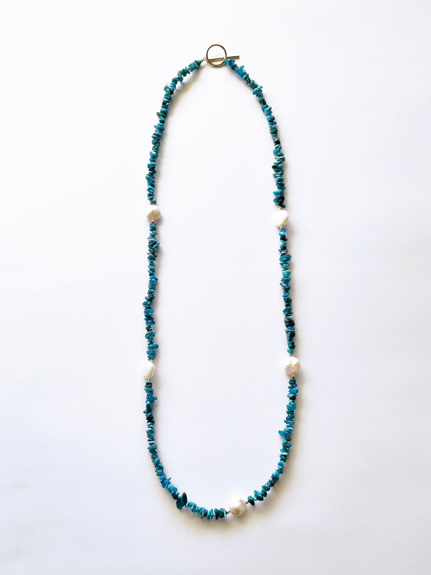 Apatite Chip and Pearl Necklace