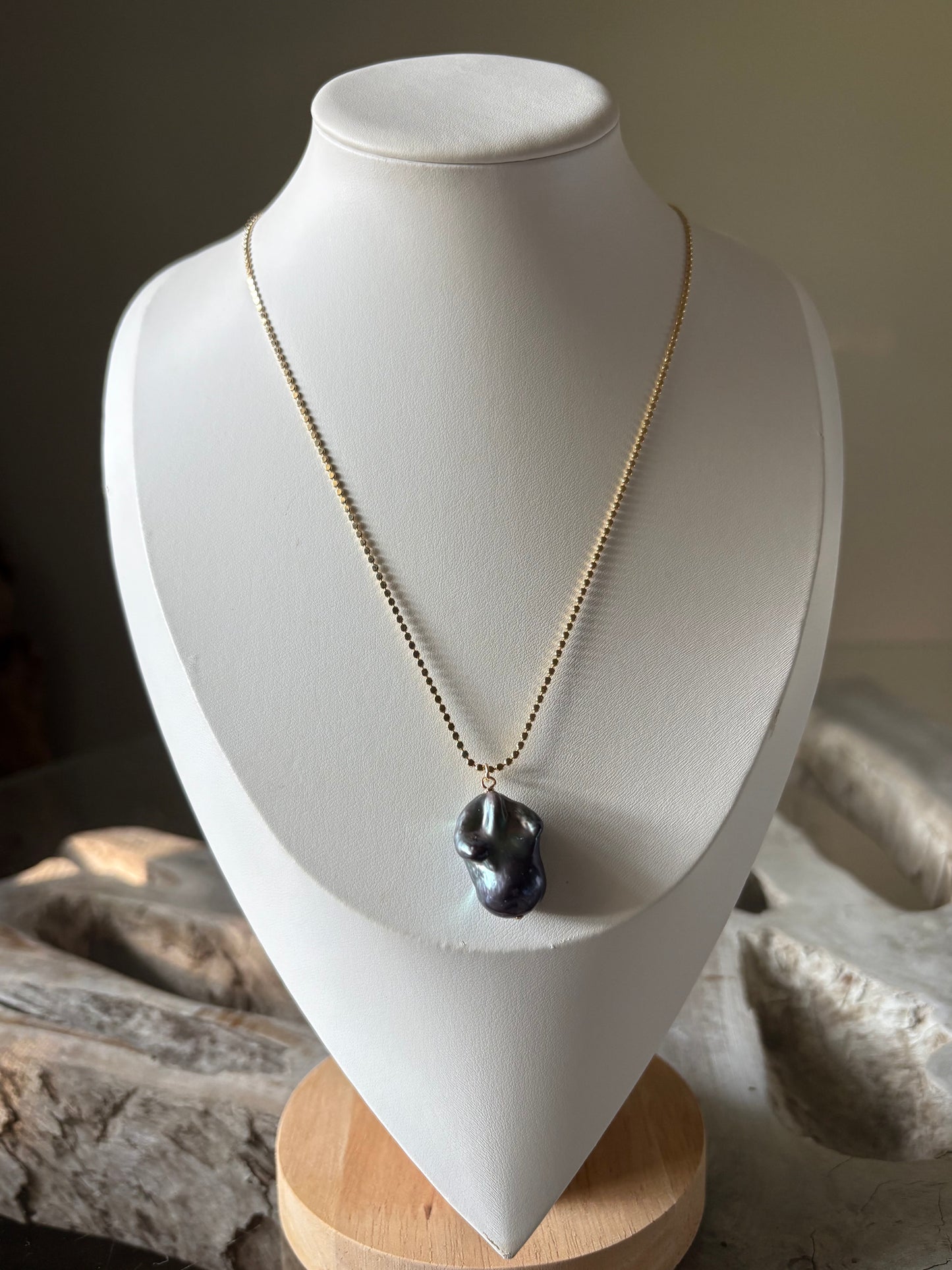 Peacock Pearl Chain Necklace