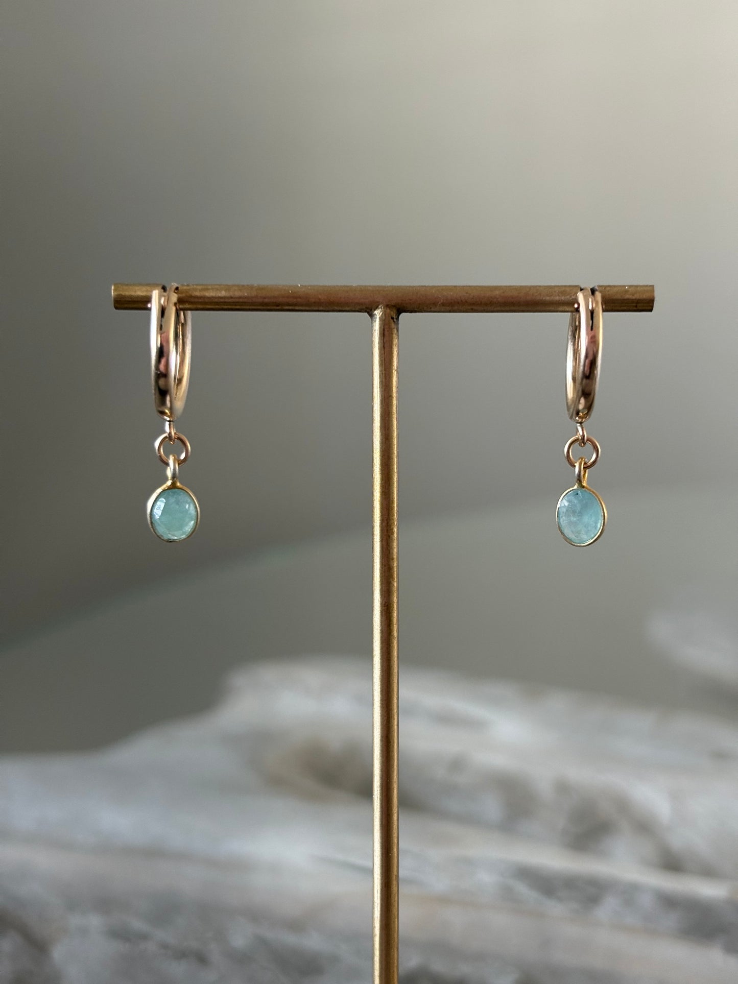 Grandidierite Gold Hoops