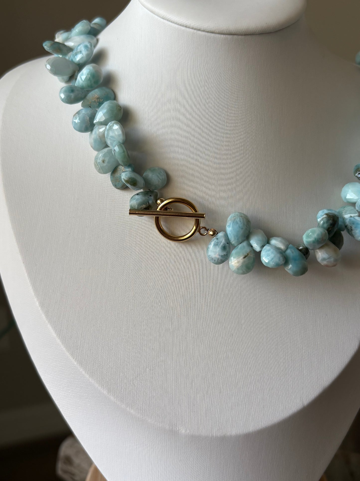 Larimar and Pearl Necklace