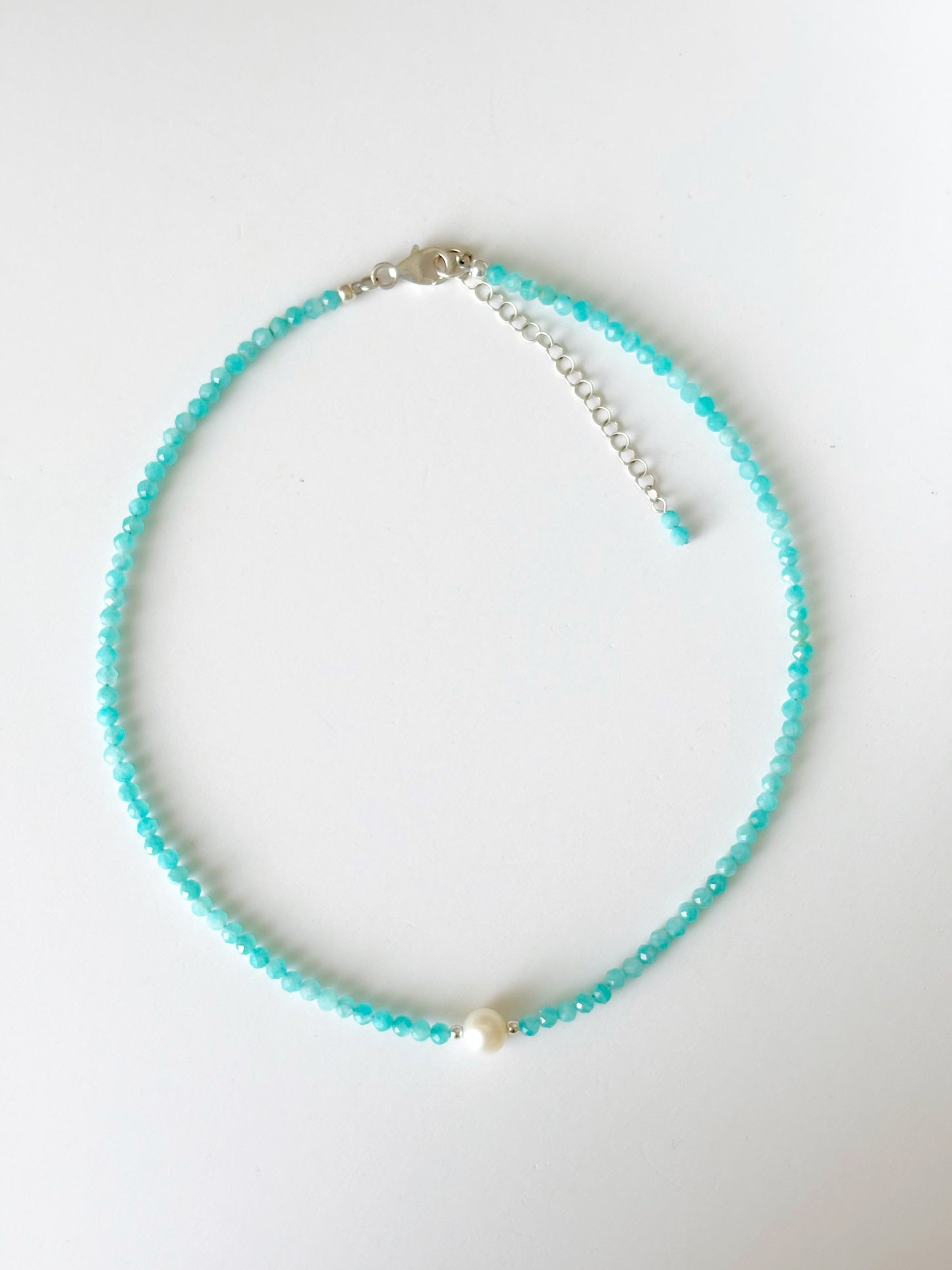 Amazonite and Pearl Choker
