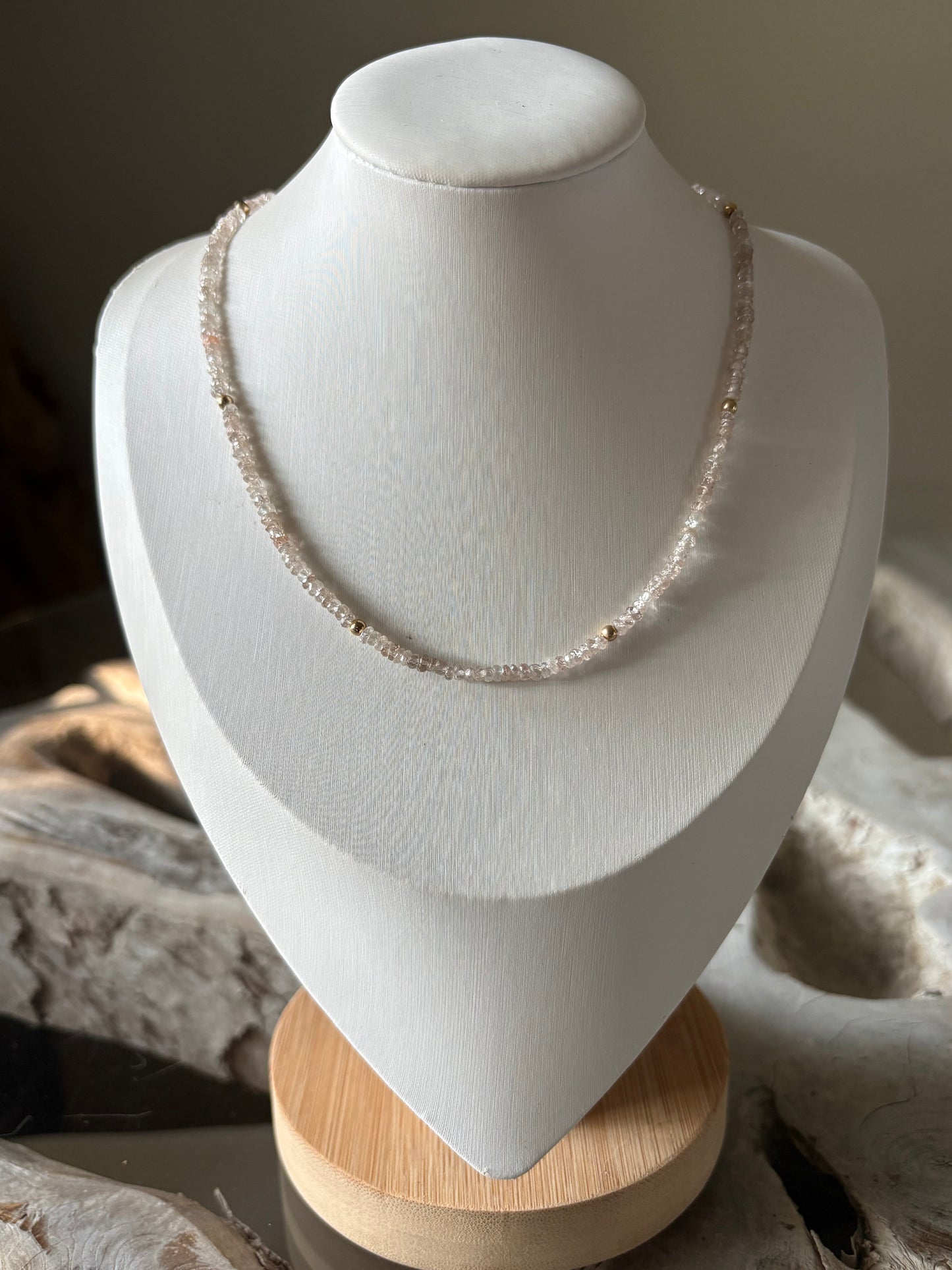 Short Champagne Zircon Necklace