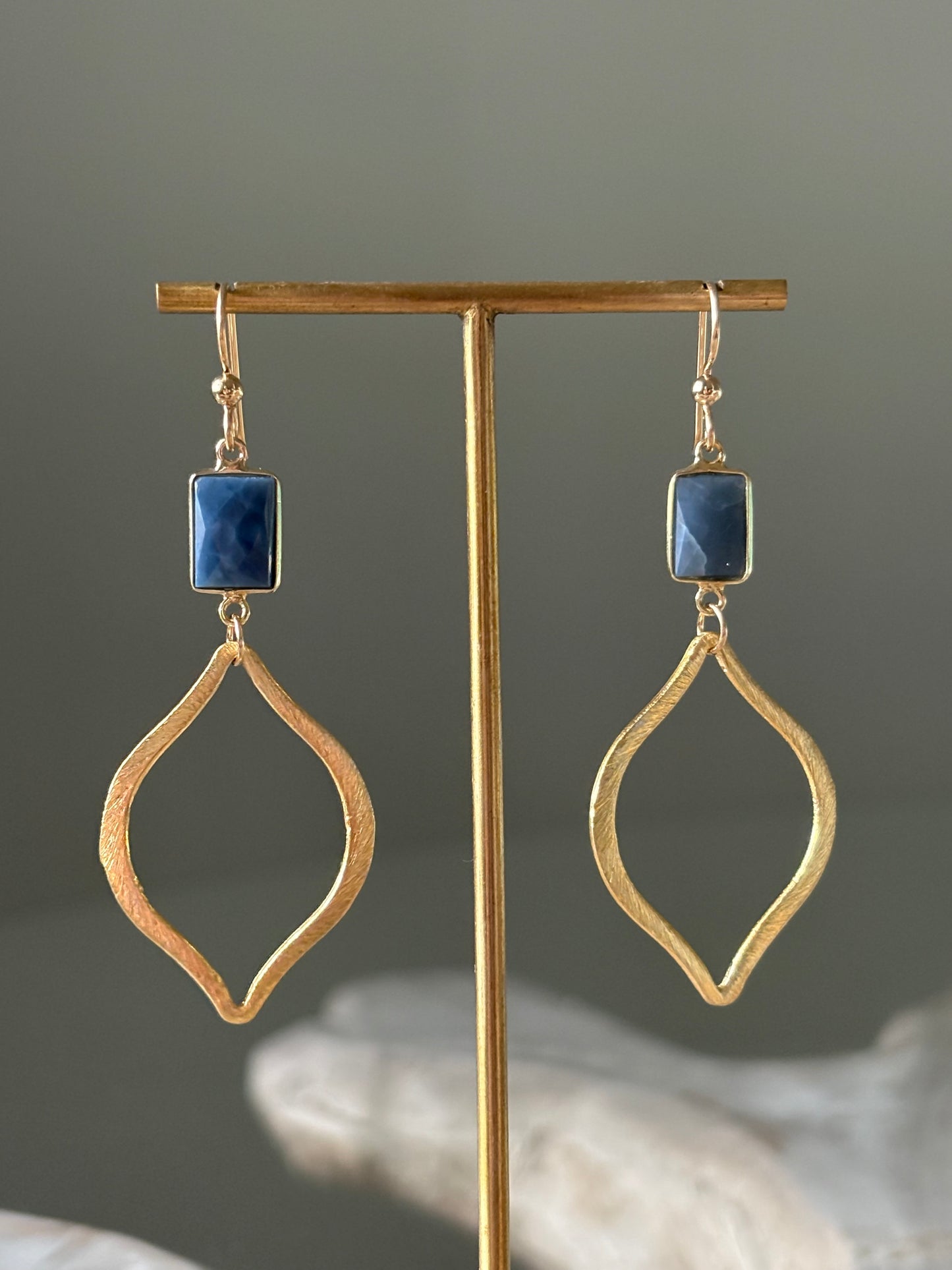 Blue Opal Marquise Earrings