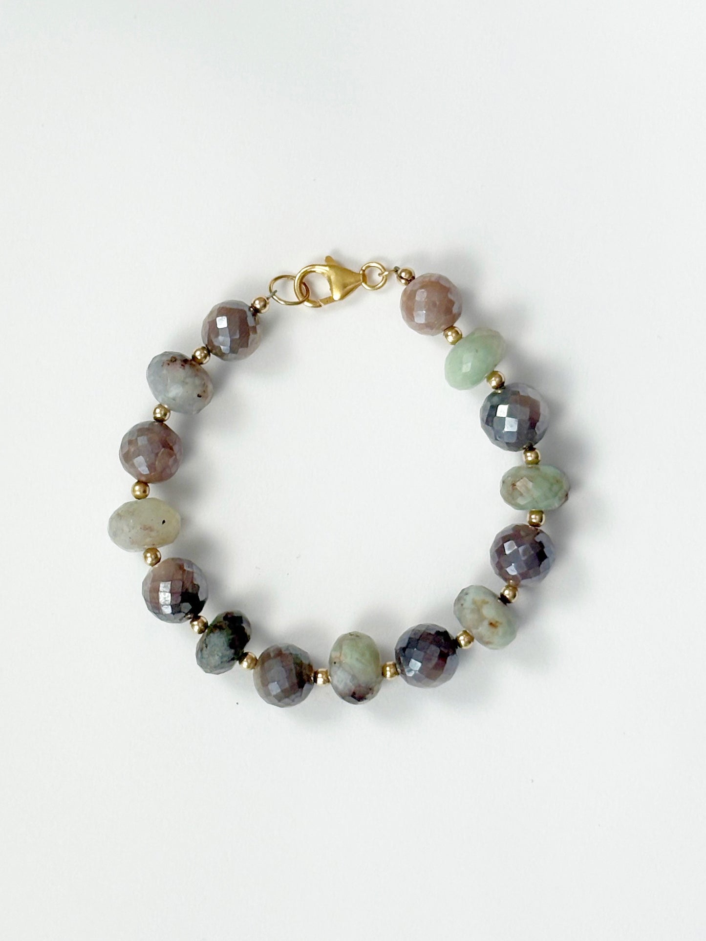 Chalcedony and Chocolate Moonstone Bracelet