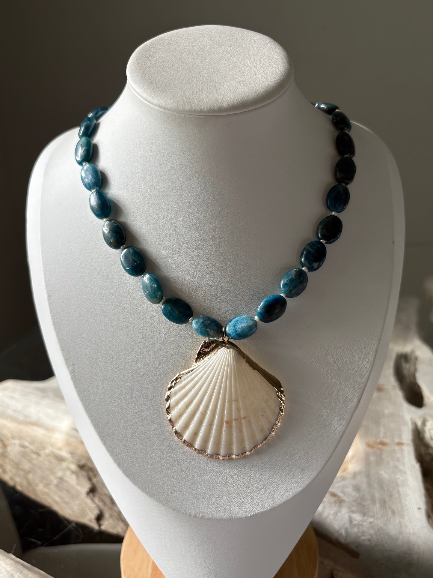 Apatite and Shell Necklace