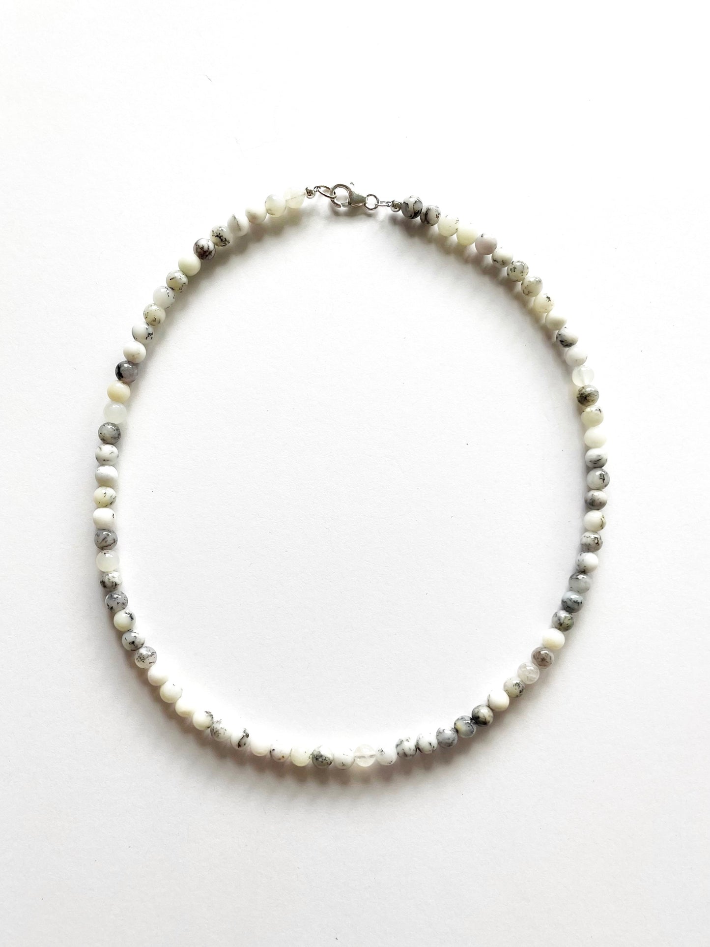 Round Dendritic Opal Necklace