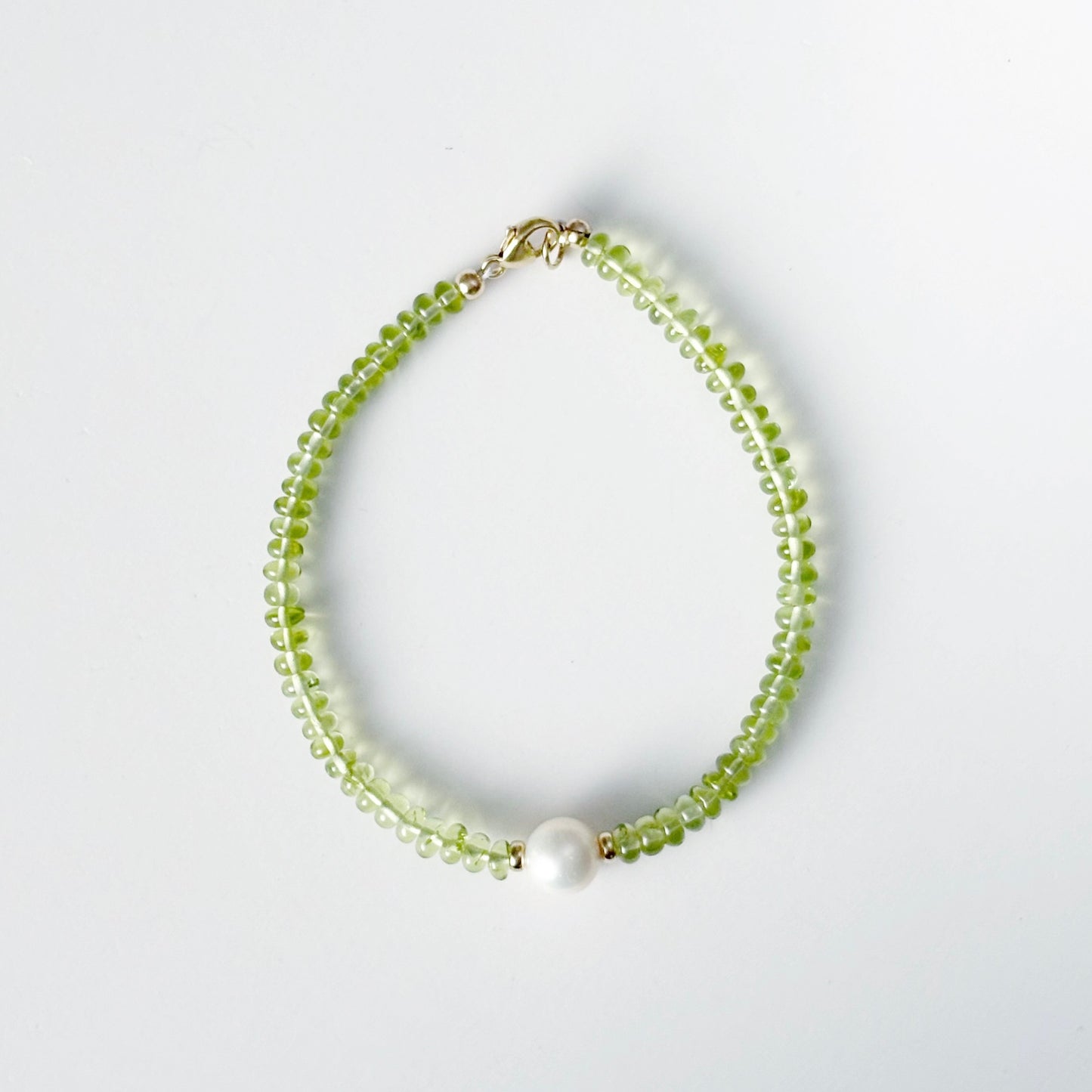 Peridot and Pearl Bracelet