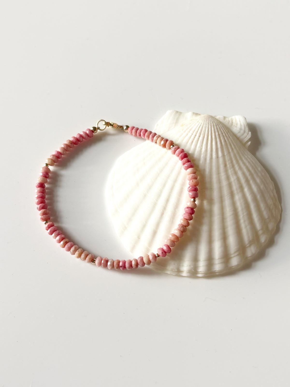 Rhodonite and Gold Bracelet