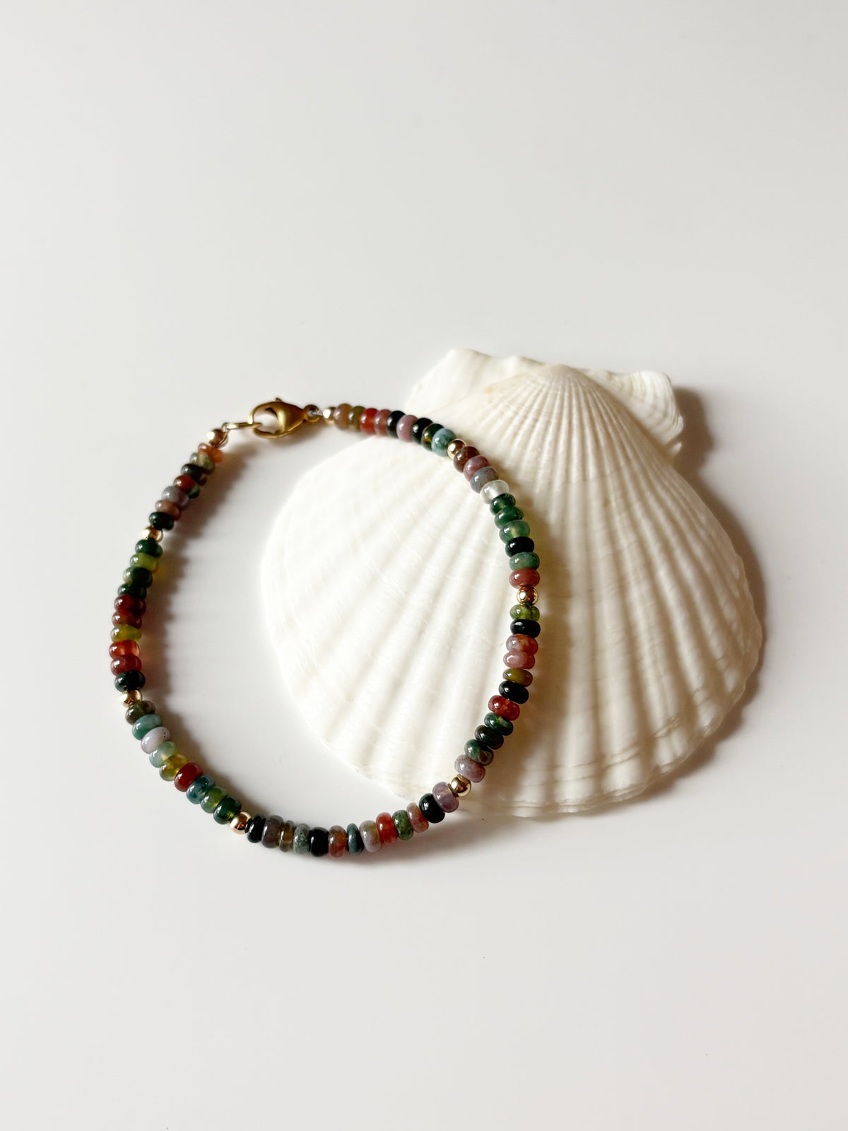 Indian Agate and Gold Bracelet
