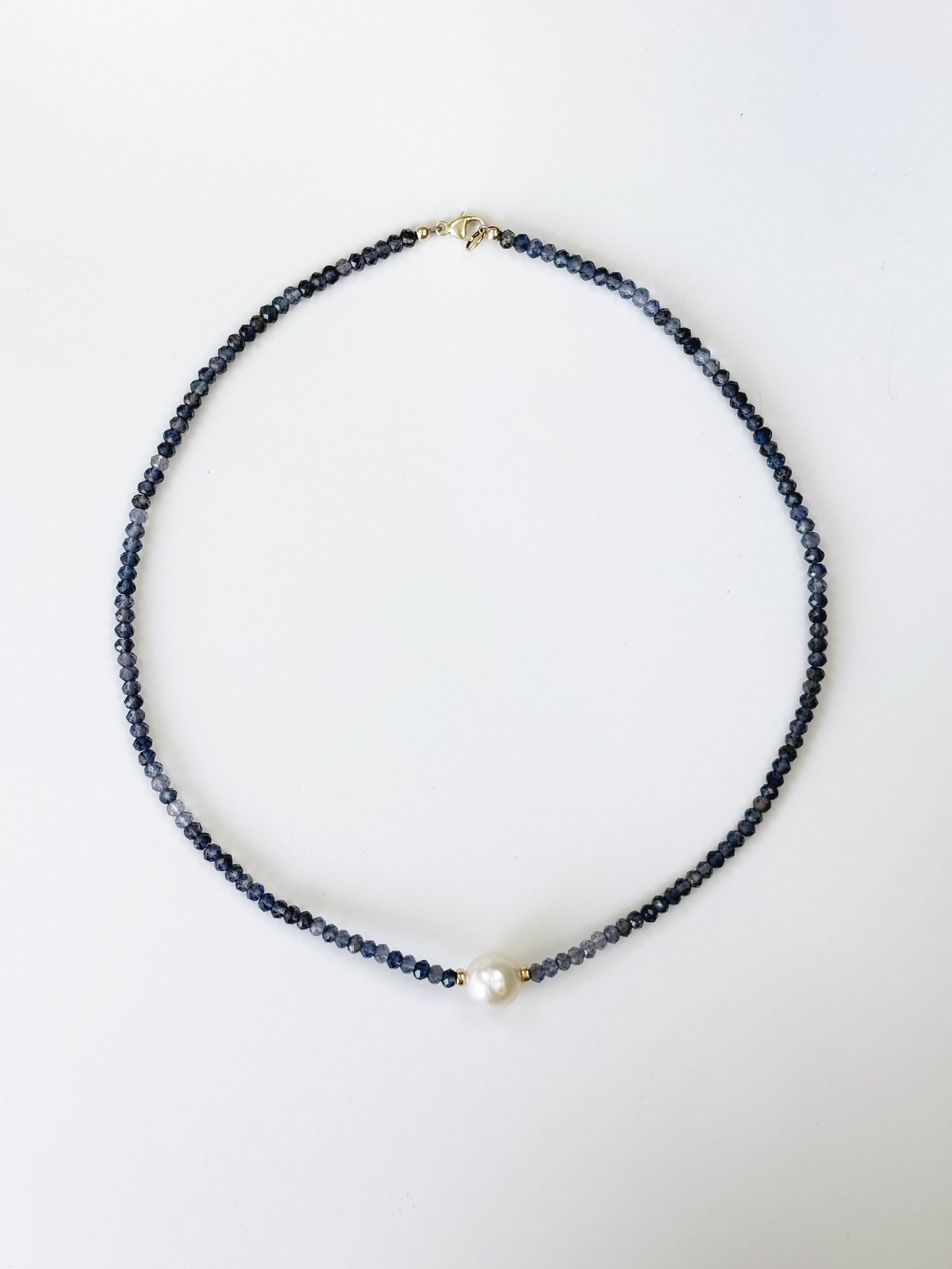 Iolite and Pearl Necklace