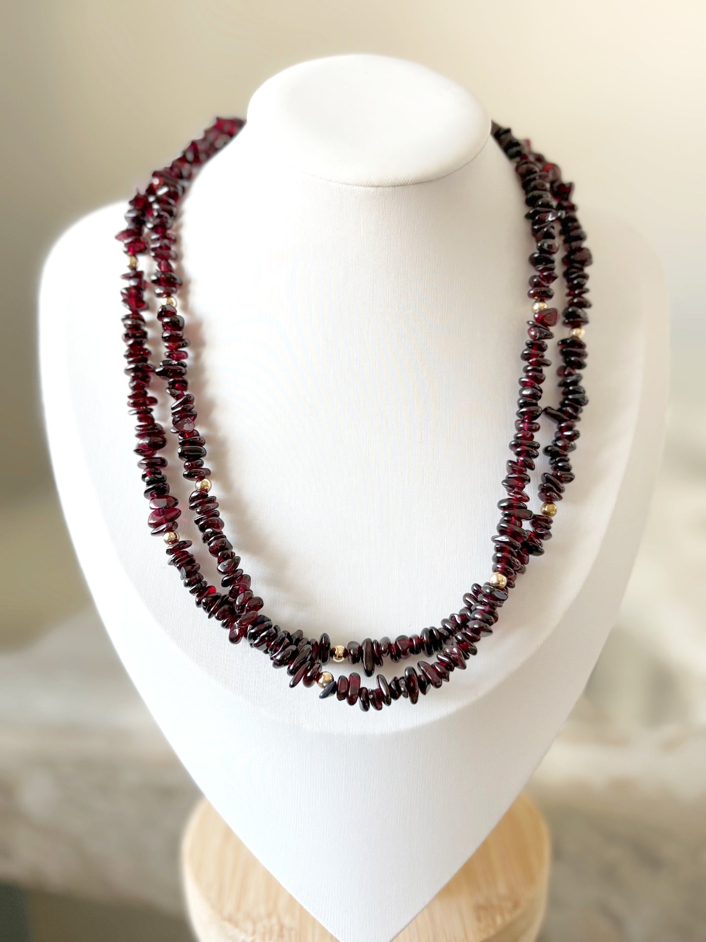 Long Garnet Necklace