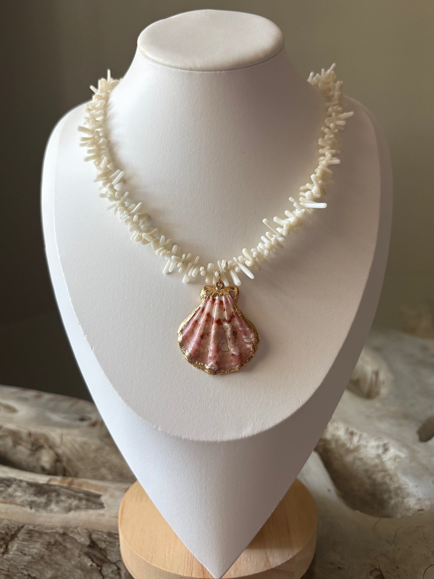 White Coral Shell Necklace