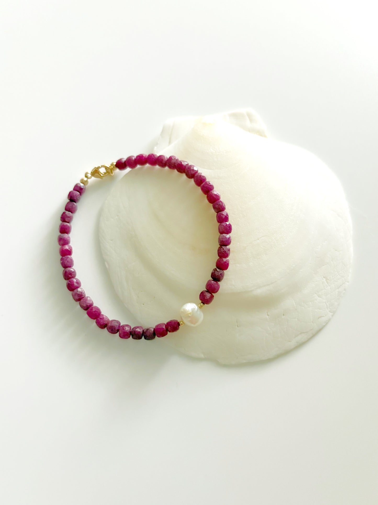 Ruby and Pearl Bracelet