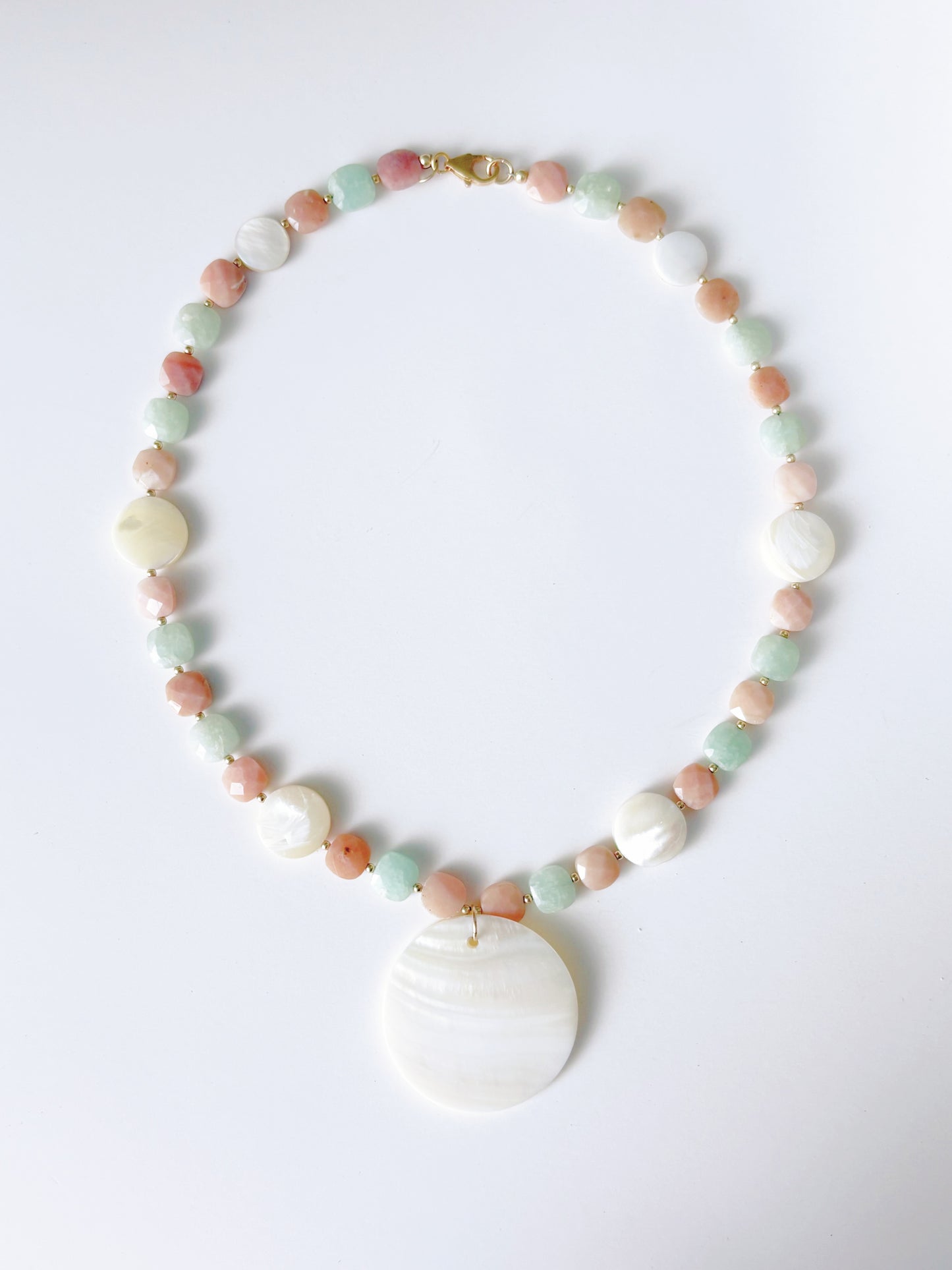 Opal, Amazonite and Mother of Pearl Necklace