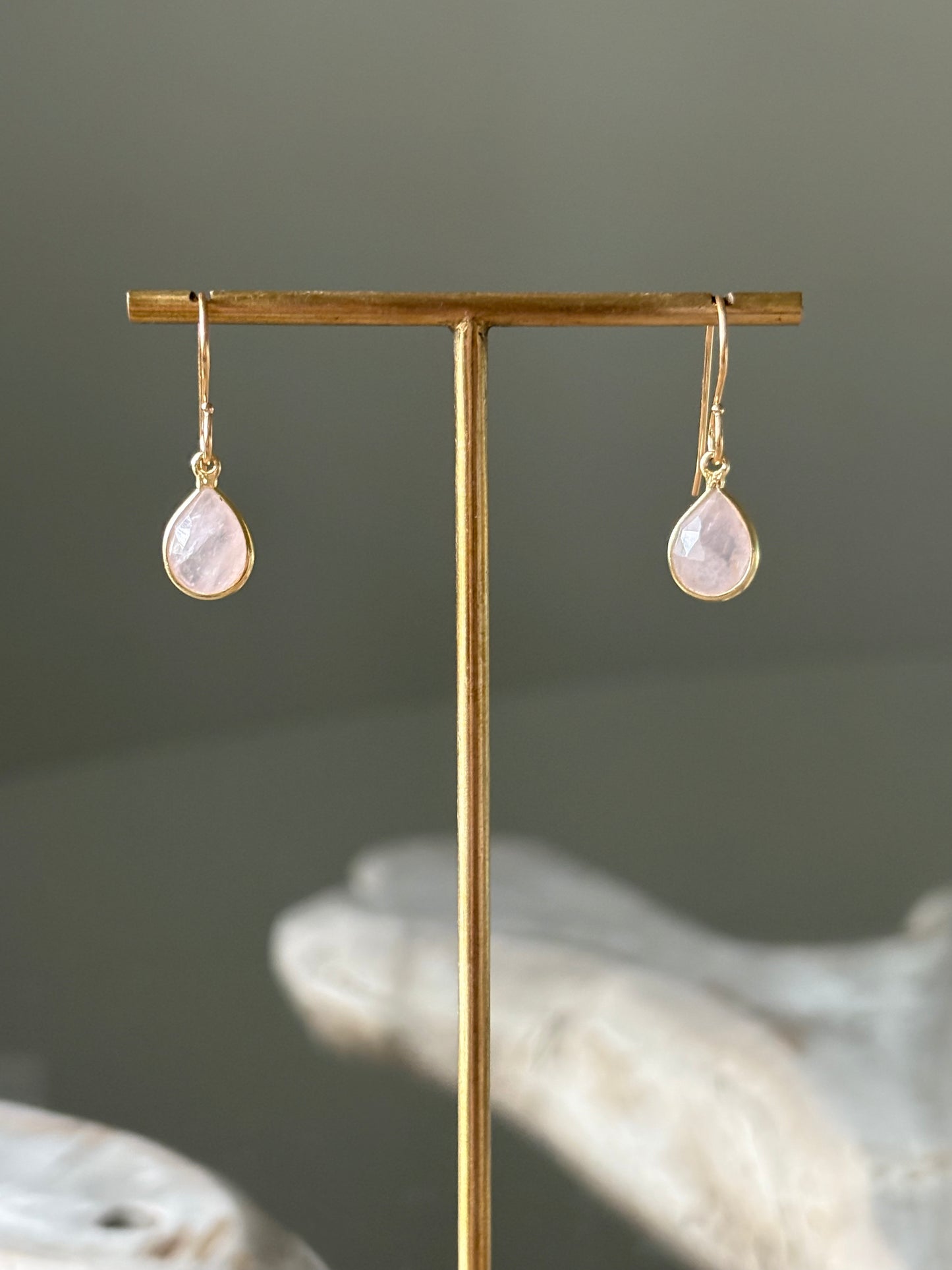 Small Rose Quartz Earrings