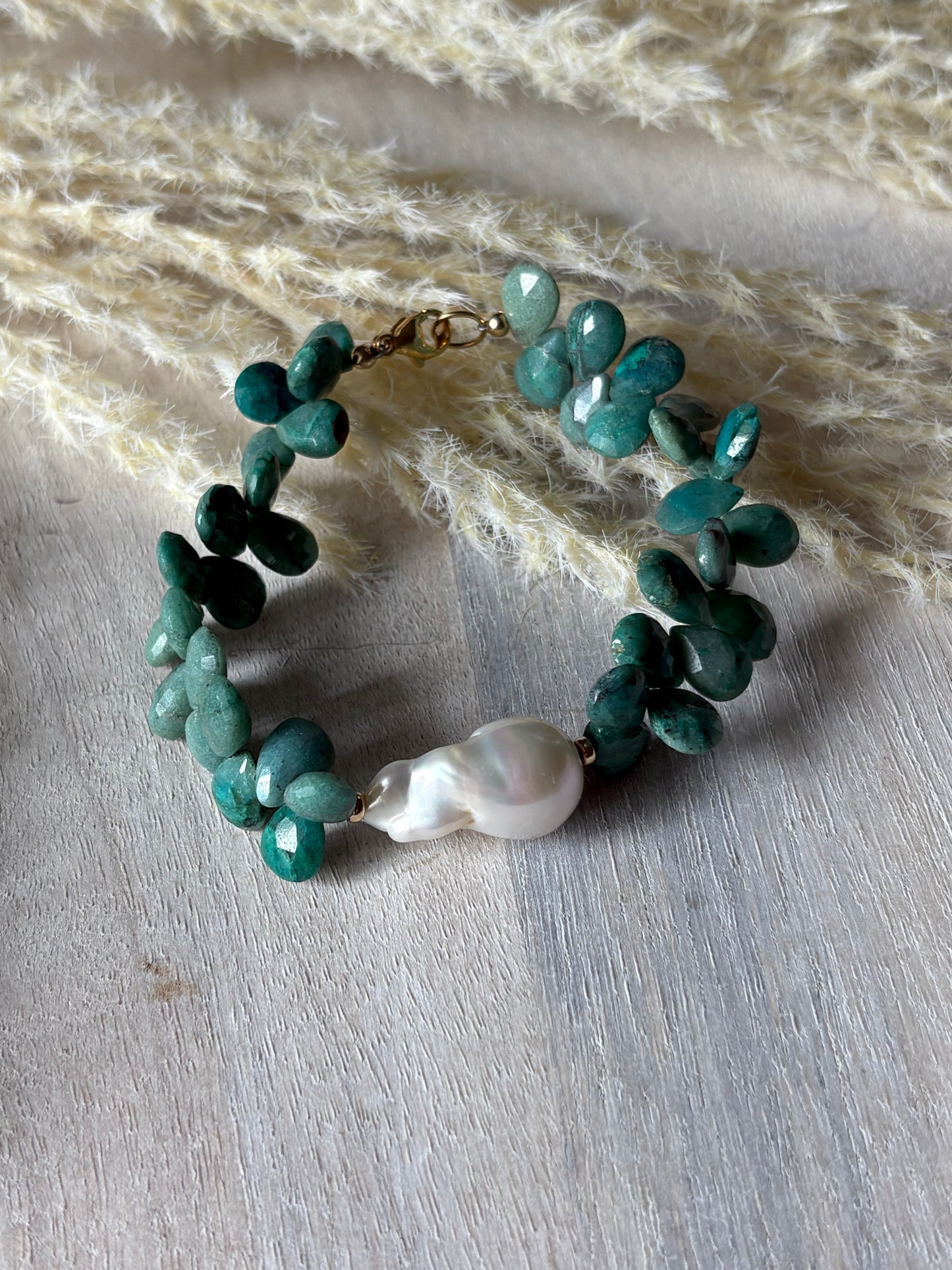 Chrysocolla Pearl Bracelet