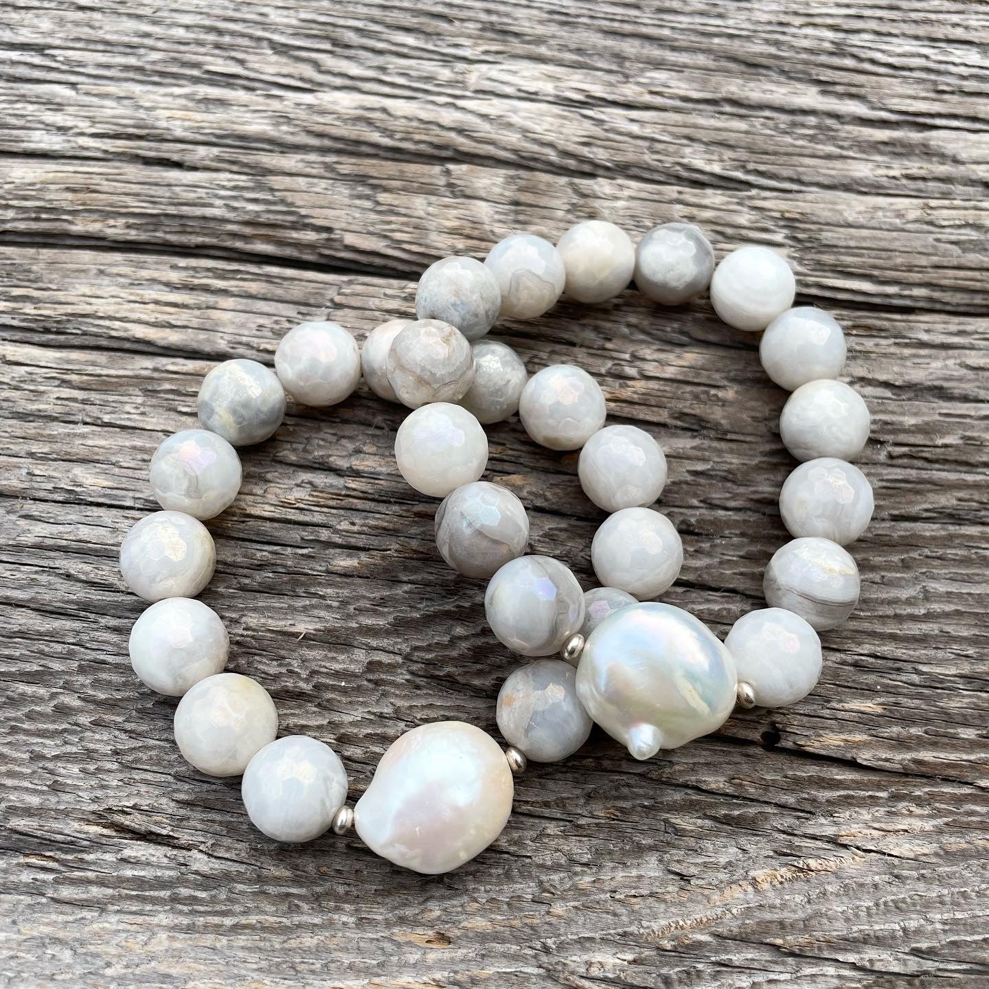 Moonstone And Pearl Bracelet