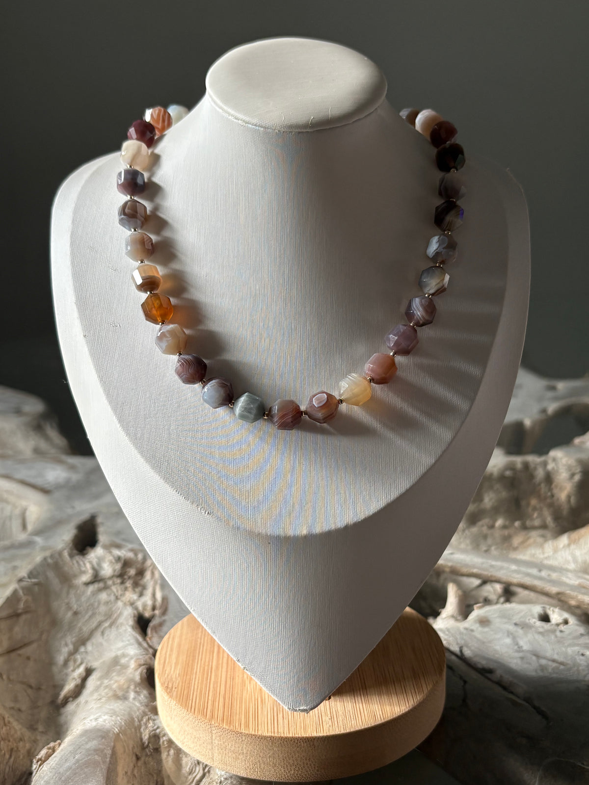 Botswana Agate Prism Necklace