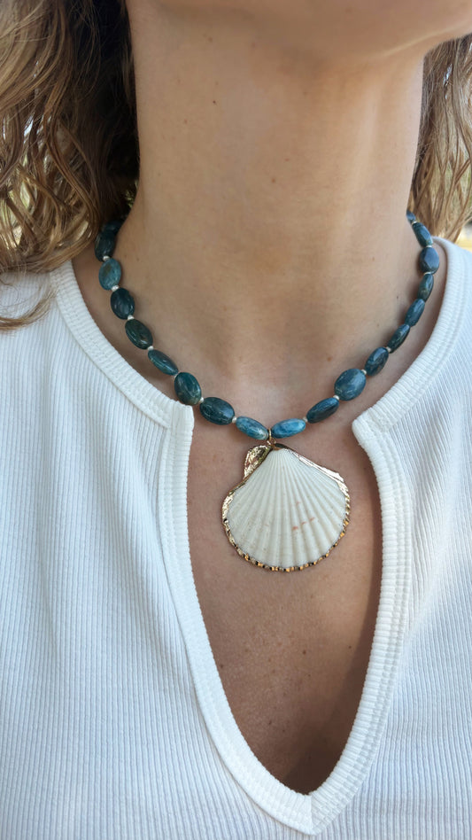 Apatite and Shell Necklace