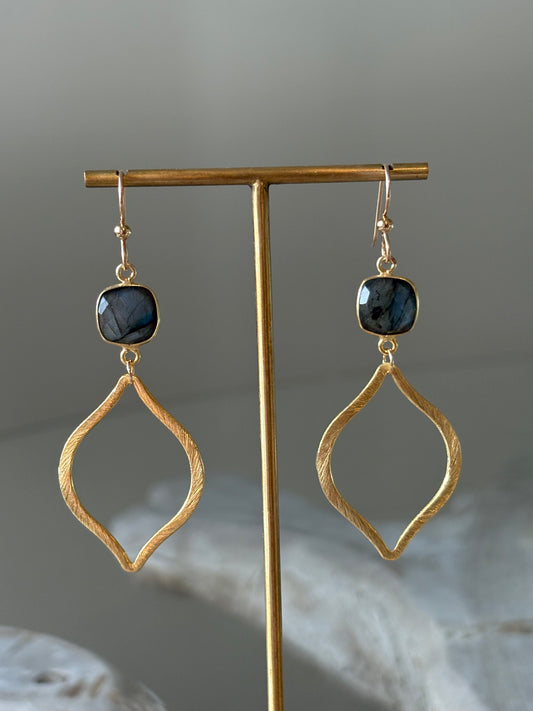 Labradorite Marquise Earrings