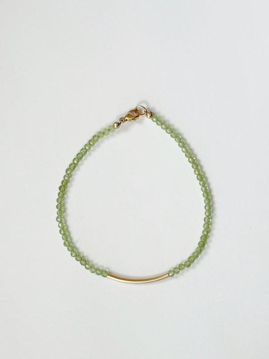 Peridot Gold Bar Bracelet