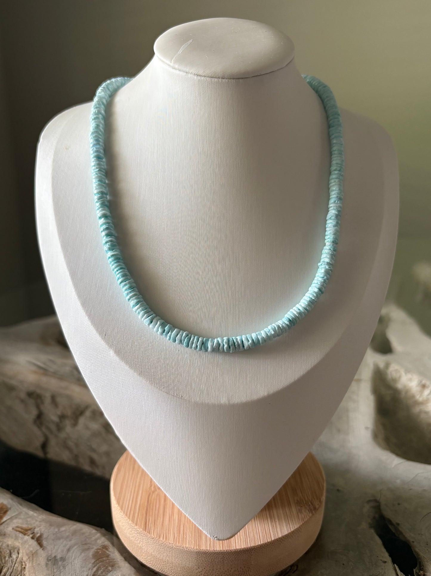 Blue Heishi Shell Necklace