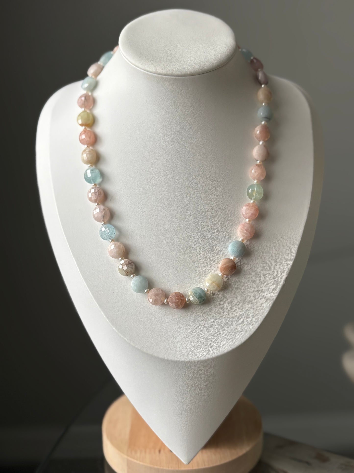 Morganite and Pearl Necklace