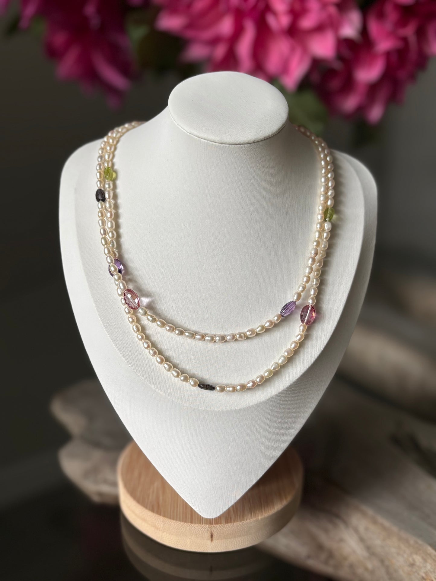 Pearl and Multi Gemstone Necklace