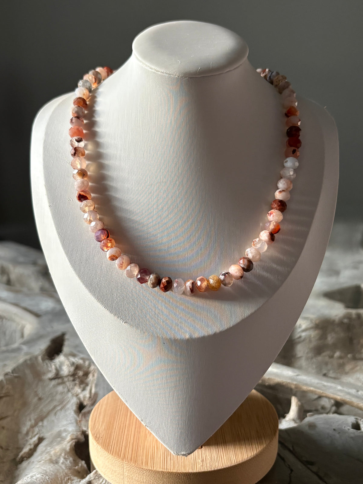 Cherry Flower Sakura Agate Necklace