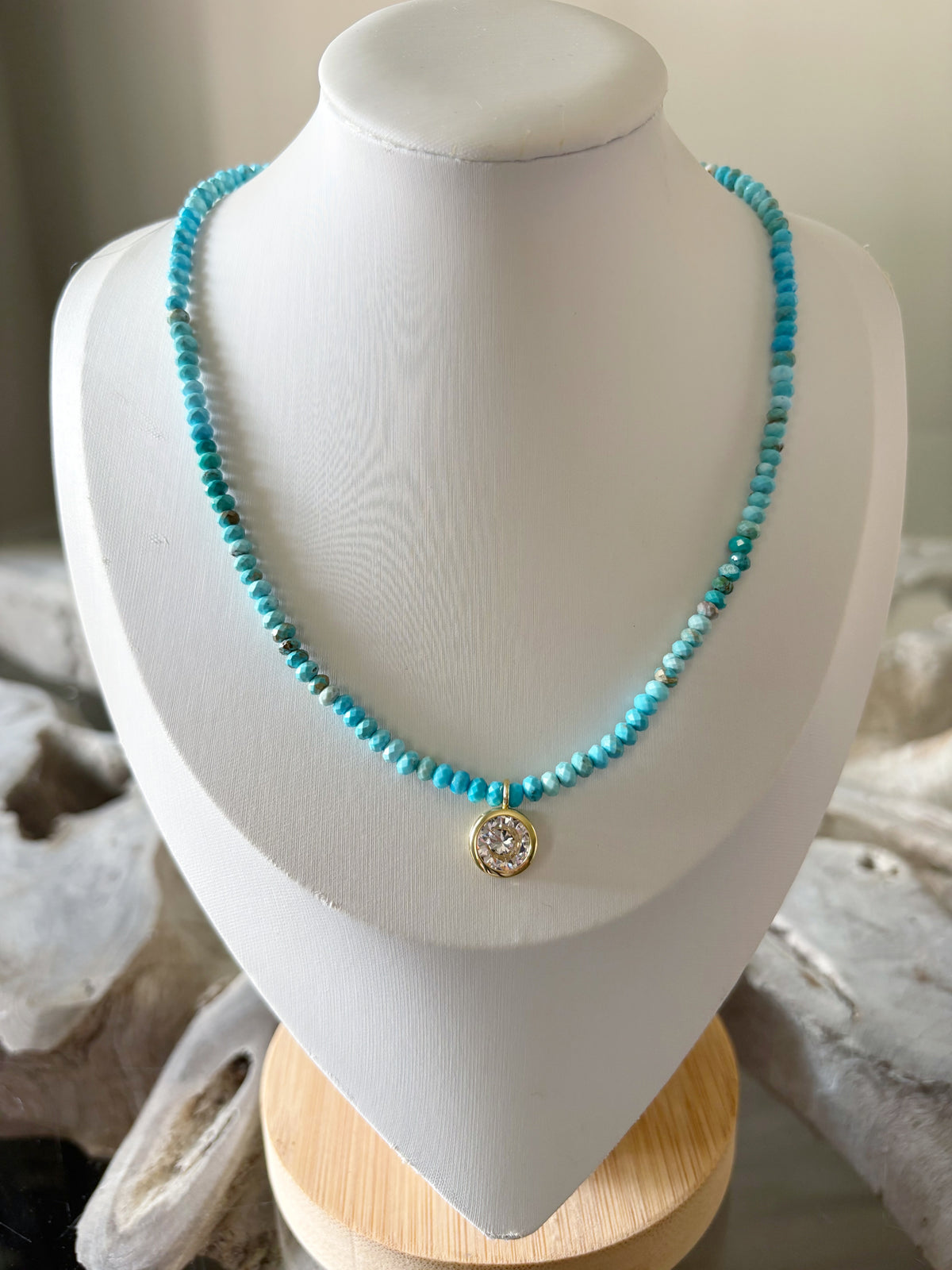 Turquoise CZ Necklace