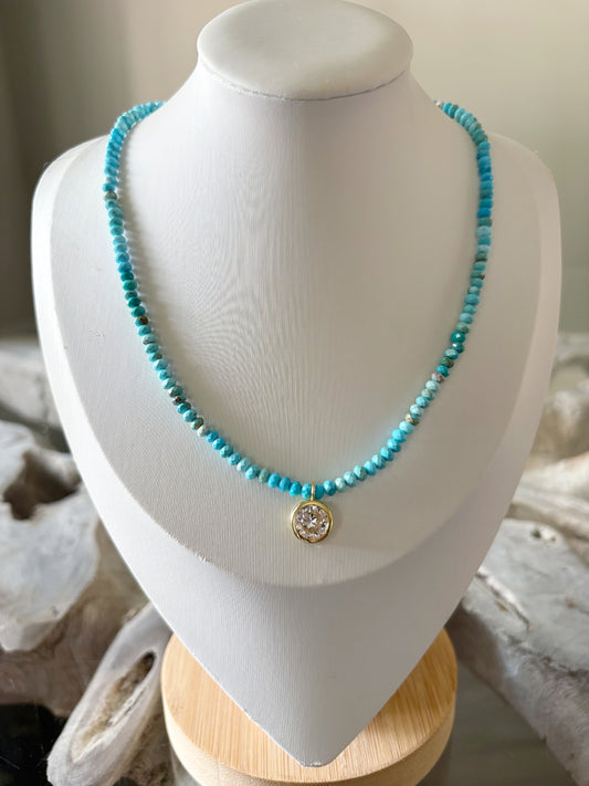 Turquoise CZ Necklace