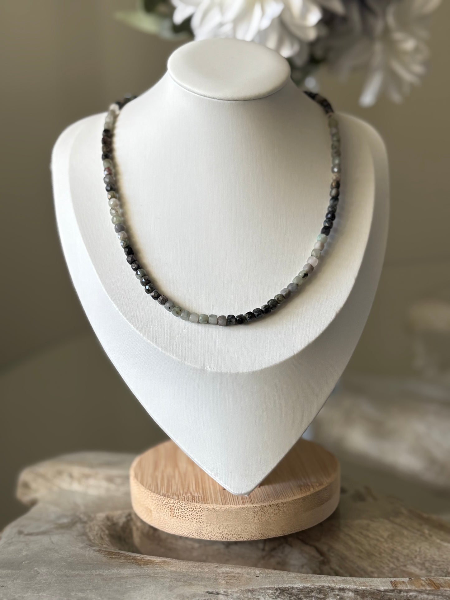 Emerald Cube Necklace