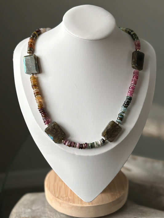Tourmaline and Labradorite Necklace