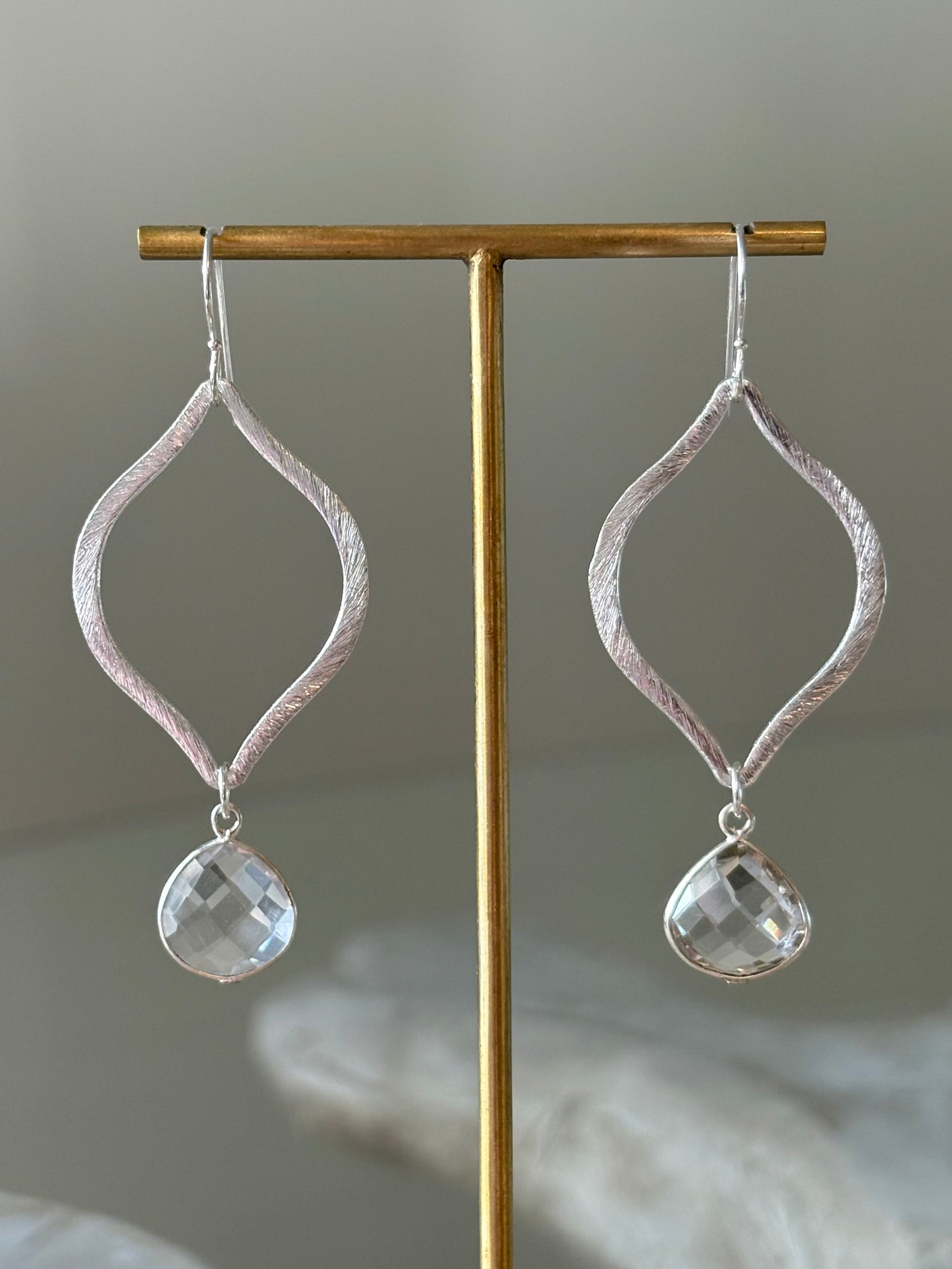 Clear Quartz Marquise Earrings