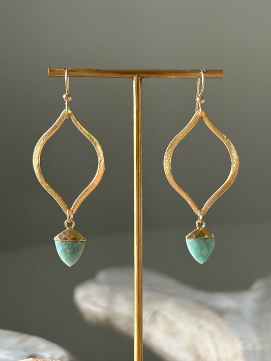 Amazonite Marquise Earrings