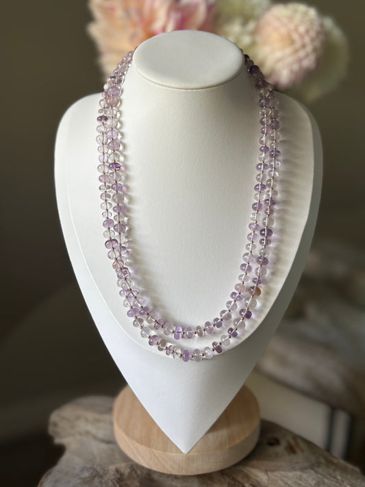 Long Pink Amethyst Necklace