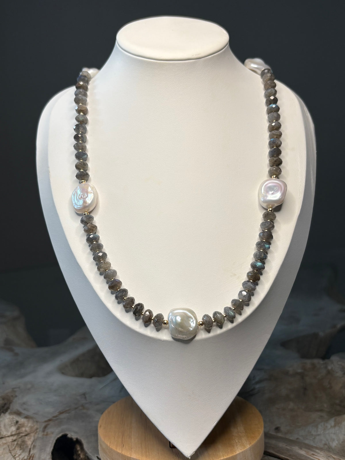 Labradorite and Pearl Necklace