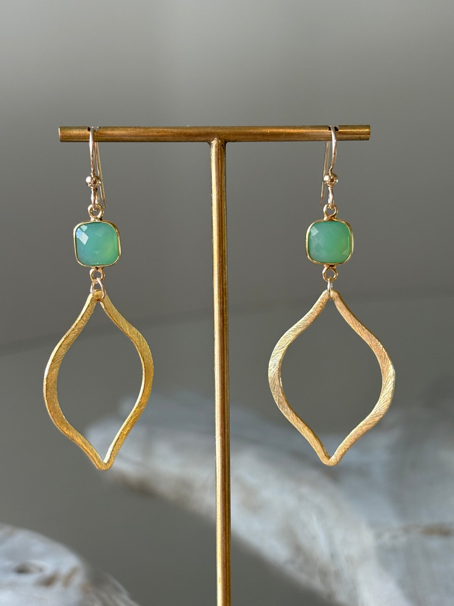 Green Onyx Marquise Earrings
