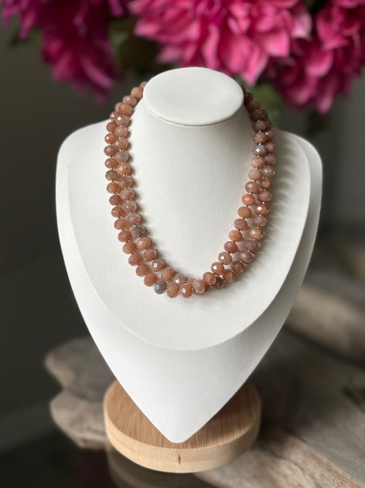 Peach Moonstone Necklace