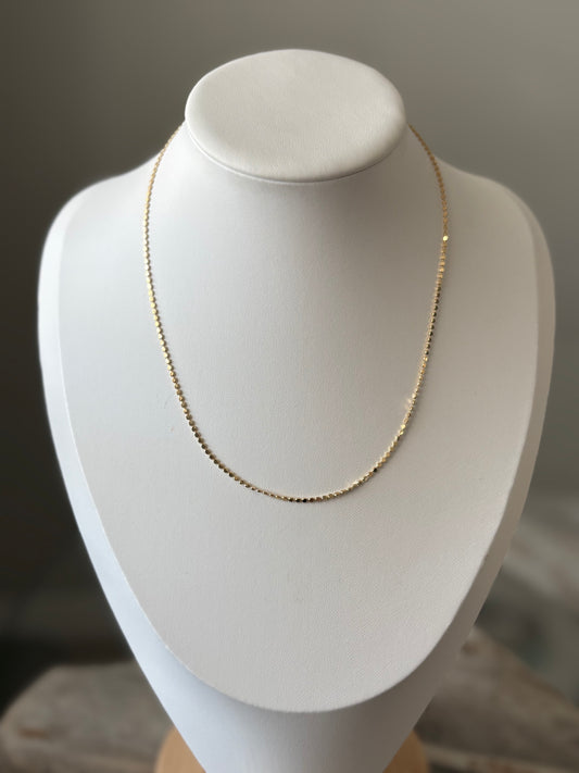 16" Flat Dot Gold Filled Chain Necklace
