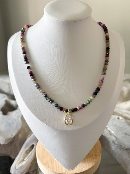 Tourmaline CZ Necklace